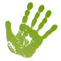 Old man green hand print Royalty Free Stock Photo
