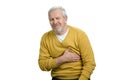 Old man having heart attack. Royalty Free Stock Photo