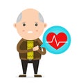 Old Man having Heart Attack Royalty Free Stock Photo