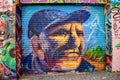 Old man head mural in Hosier lane Royalty Free Stock Photo