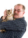 Old man with his cat Royalty Free Stock Photo