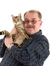 Old man with his cat Royalty Free Stock Photo