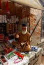 An old man and his stall Royalty Free Stock Photo