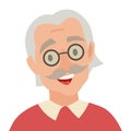 Old man icon vector. Man icon illustration. Face of old man icon