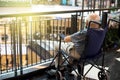 old man lonely in mall Royalty Free Stock Photo