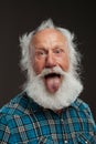 Old man with a long beard wiith big smile Royalty Free Stock Photo