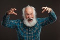 Old man with a long beard wiith big smile Royalty Free Stock Photo
