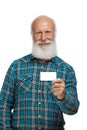 Old man with a long beard wiith big smile Royalty Free Stock Photo