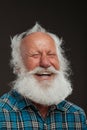 Old man with a long beard wiith big smile Royalty Free Stock Photo