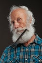 Old man with a long beard wiith big smile Royalty Free Stock Photo