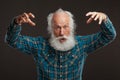 Old man with a long beard wiith big smile Royalty Free Stock Photo