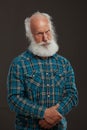 Old man with a long beard wiith big smile Royalty Free Stock Photo