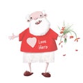 Old man in love, funny love hero valentines illustration