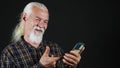 Old Man Making Video Call on the Phone Royalty Free Stock Photo