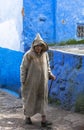 A old man at Medina of Chefchaouen, Morocco Royalty Free Stock Photo