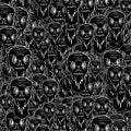 Old man monster head motif creepy pattern Royalty Free Stock Photo