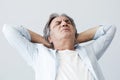 Old man with neck pain Royalty Free Stock Photo