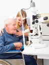 Old Man At The Ophthalmologist's Royalty Free Stock Photo