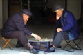 Old man play Chinese Chess Royalty Free Stock Photo