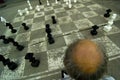 Old Man Playing Oversize Chess Royalty Free Stock Photo