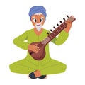 old man playing a sitar Royalty Free Stock Photo