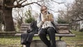 Old man reading book in the park Royalty Free Stock Photo