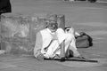 An old man relaxing at Jama Masjid Campus Royalty Free Stock Photo