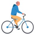 Old man riding bicycle. Active senior lifestyle