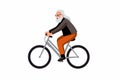 old man riding bicycle vector flat minimalistic isolated illustration Royalty Free Stock Photo