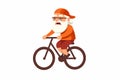 old man riding bicycle vector flat minimalistic isolated illustration Royalty Free Stock Photo