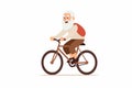 old man riding bicycle vector flat minimalistic isolated illustration Royalty Free Stock Photo