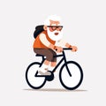 old man riding bicycle vector flat minimalistic isolated illustration Royalty Free Stock Photo