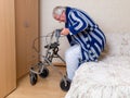 Old man with rollator Royalty Free Stock Photo