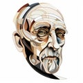 Abstract Sculpture Of An Elderly Face A Modern Contrast In Vector Art