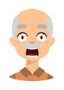 Old man scared vector illustration. Royalty Free Stock Photo