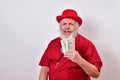 Old man showing off his money Royalty Free Stock Photo