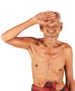 Old man sick ,headache Royalty Free Stock Photo