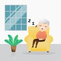 Old man sleeping concept. Royalty Free Stock Photo