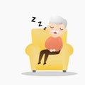 Old man sleeping concept. Royalty Free Stock Photo