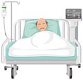 Old man sleeping in hospital bed Royalty Free Stock Photo