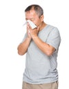 Old man sneeze Royalty Free Stock Photo