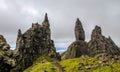 Old Man of Storr, Isle of Skye, Scotland, on a cloudy summer day. Royalty Free Stock Photo