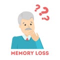 Old man suffering from the memory loss. Confused Royalty Free Stock Photo