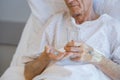 Old man taking medicine Royalty Free Stock Photo