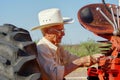 Old man with tractor