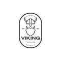 Old man viking beard logo design badge vintage