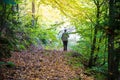 Old man walking alone Royalty Free Stock Photo