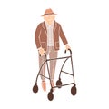 Old man walking with rollator