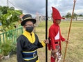 Old man wearing traditional Javanese soldier uniform