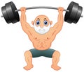 Old man weightlifting Royalty Free Stock Photo